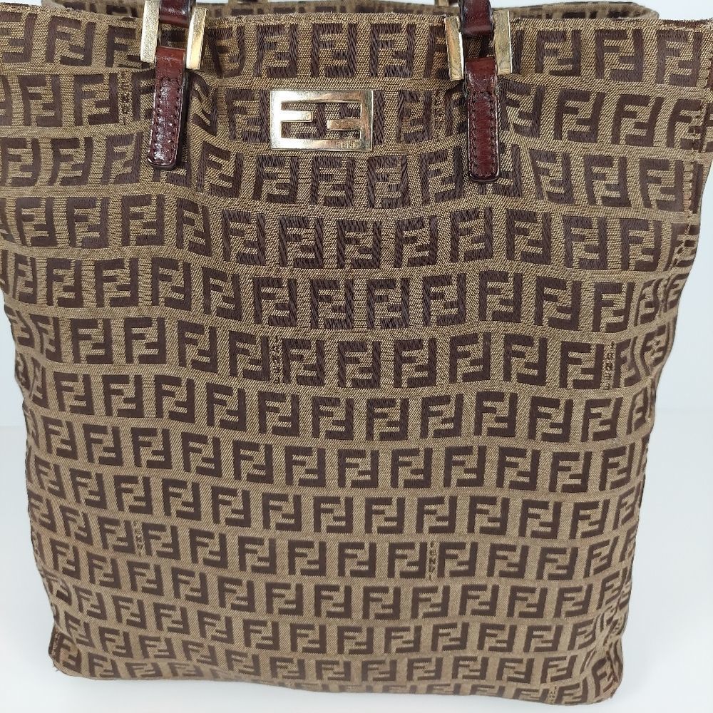 Authentic Pre-owned Fendi Brown Zucca Tote Shoulder Bag